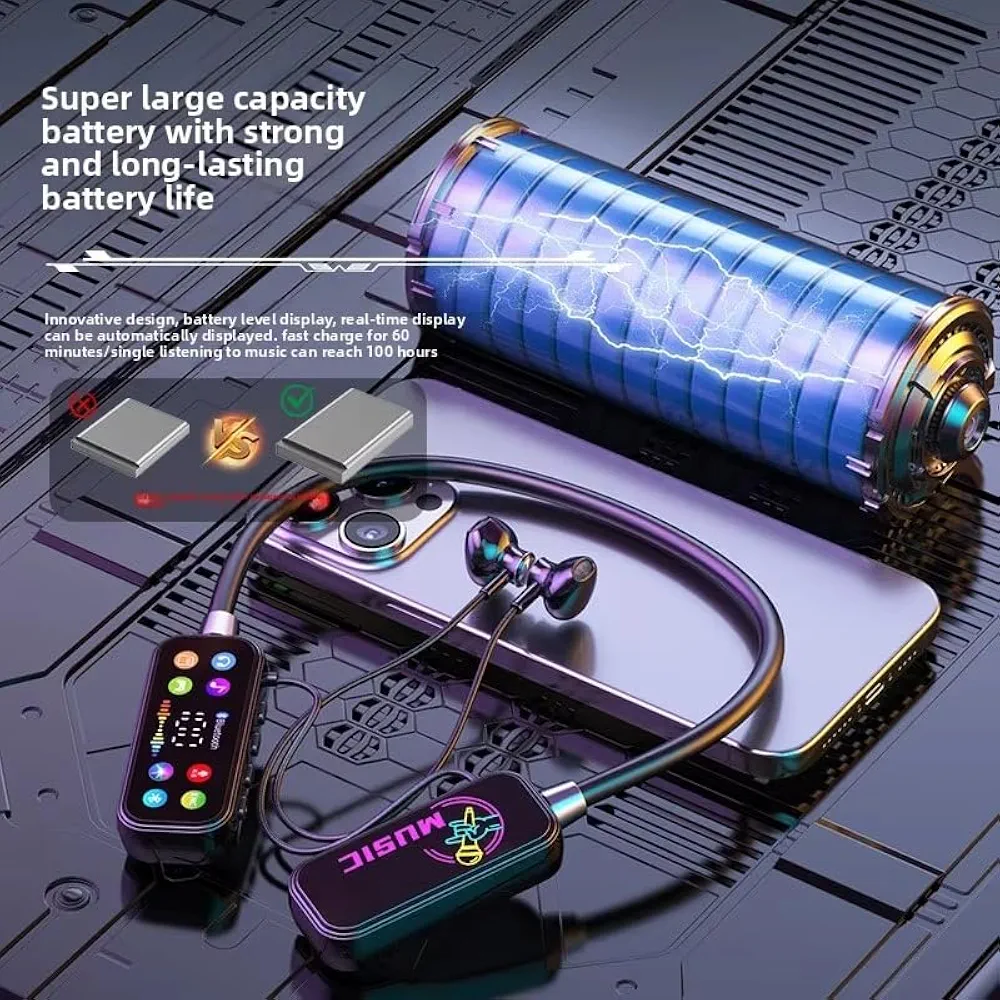 Mf Model YG17 Wireless Neckband Earphones With LED Display - Image 2