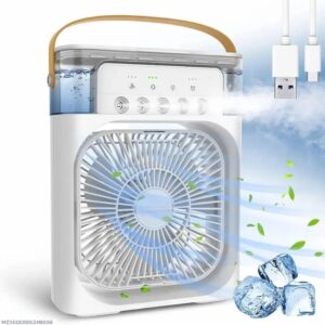 Next Nova Imported 10" Portable Air Cooler Fan – 3-in-1 Mini AC Desktop Humidifier 7-Color LED