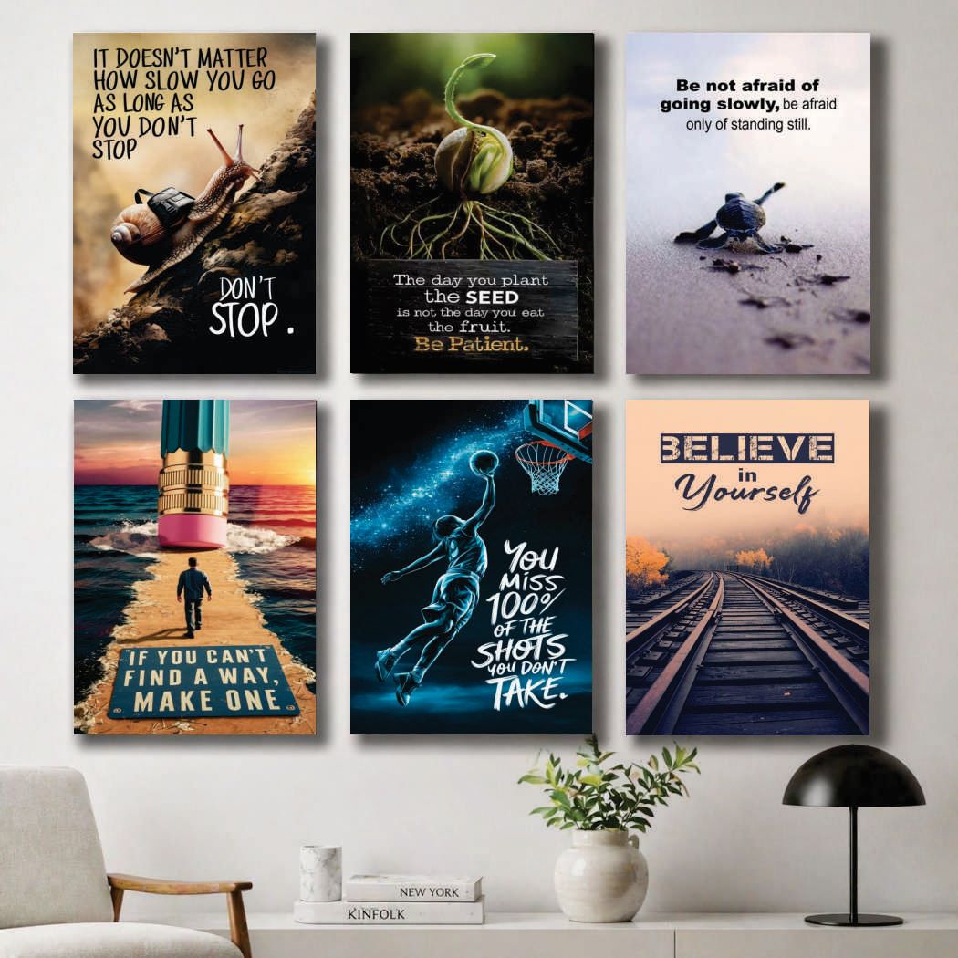 Set of 6 Premium Wall Art Photo Tiles โ Modern Home Decor Sets 8x11