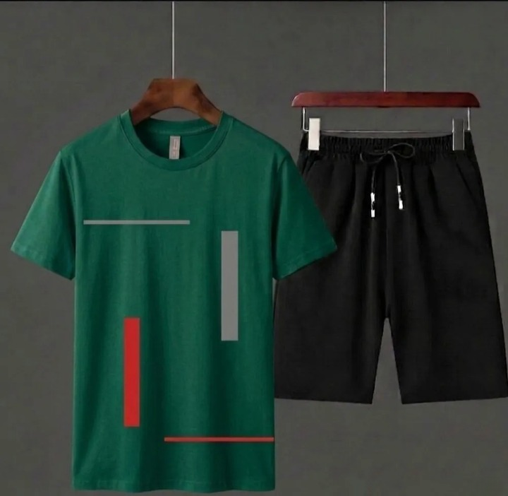 Pack of 2 Tracksuit 1 PCs shirt & 1 PCs short HY Boutique Men's Summer shirt & Shorts Tracksuit Set β Lightweight & Comfortable Casual Wear