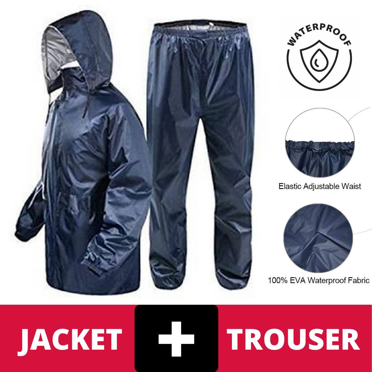 Waterproof Rain Coat & Pant | Lite Waterproof Rain Suit | Rain Coat | Rainwear | Rain Suit ( Random Color ) - Image 2