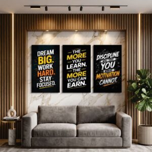 Set of 3 Premium Wall Art Photo Tiles โ Home Decor Accessory Designed For Interior Styling And Daily Living Space Routine - Size: 8x11