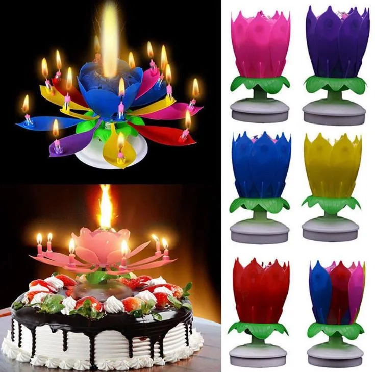 MUSICAL BIRTHDAY FLOWER CANDLE (RANDOM COLORS) - Image 4