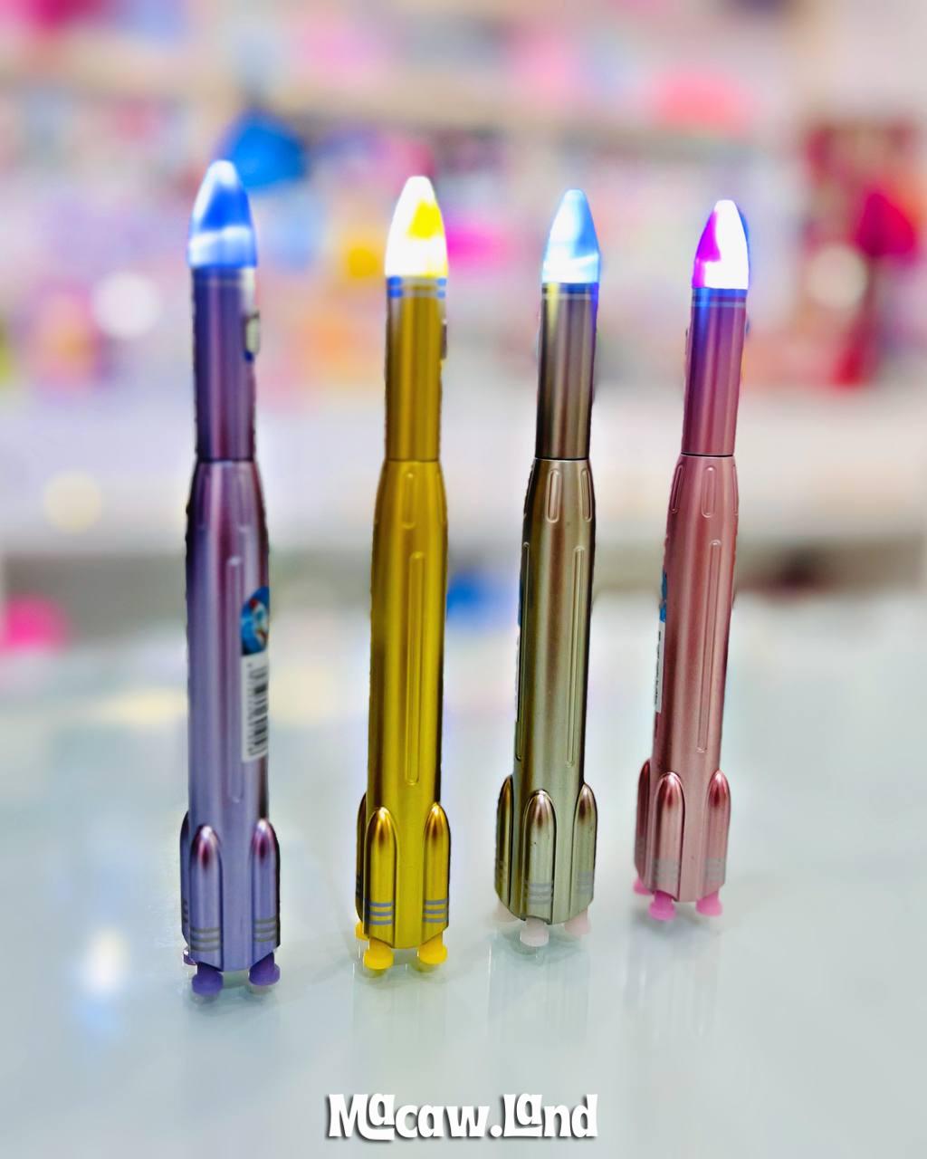 Rocket Shaped LED Gel Pen with Light-Up Tip (1 Piece โ Random Metallic Color) - Image 2