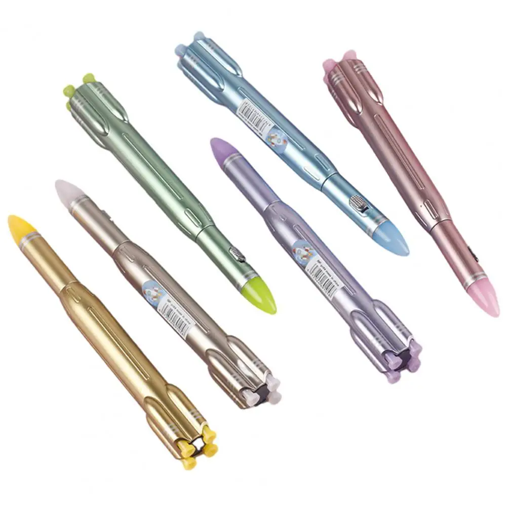 Rocket Shaped LED Gel Pen with Light-Up Tip (1 Piece โ Random Metallic Color) - Image 3