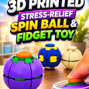Rotatable 3D Printed Fidget Spinner Ball Push Pop Finger Gyro Sphere Hard Plastic Stress Relief Sensory Desk Toy (Random Color)