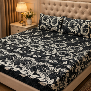 3D Crystal Cotton 3 Piece Bedsheet Set - Home Textile Product (AY0010023)