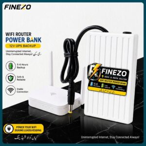 Finezo WiFi Router Power Bank 12V 6000mAh โ 0.5A/1A Mini UPS, 5-6 Hours Backup for WiFi Router & Modem โ Portable Internet Power Backup