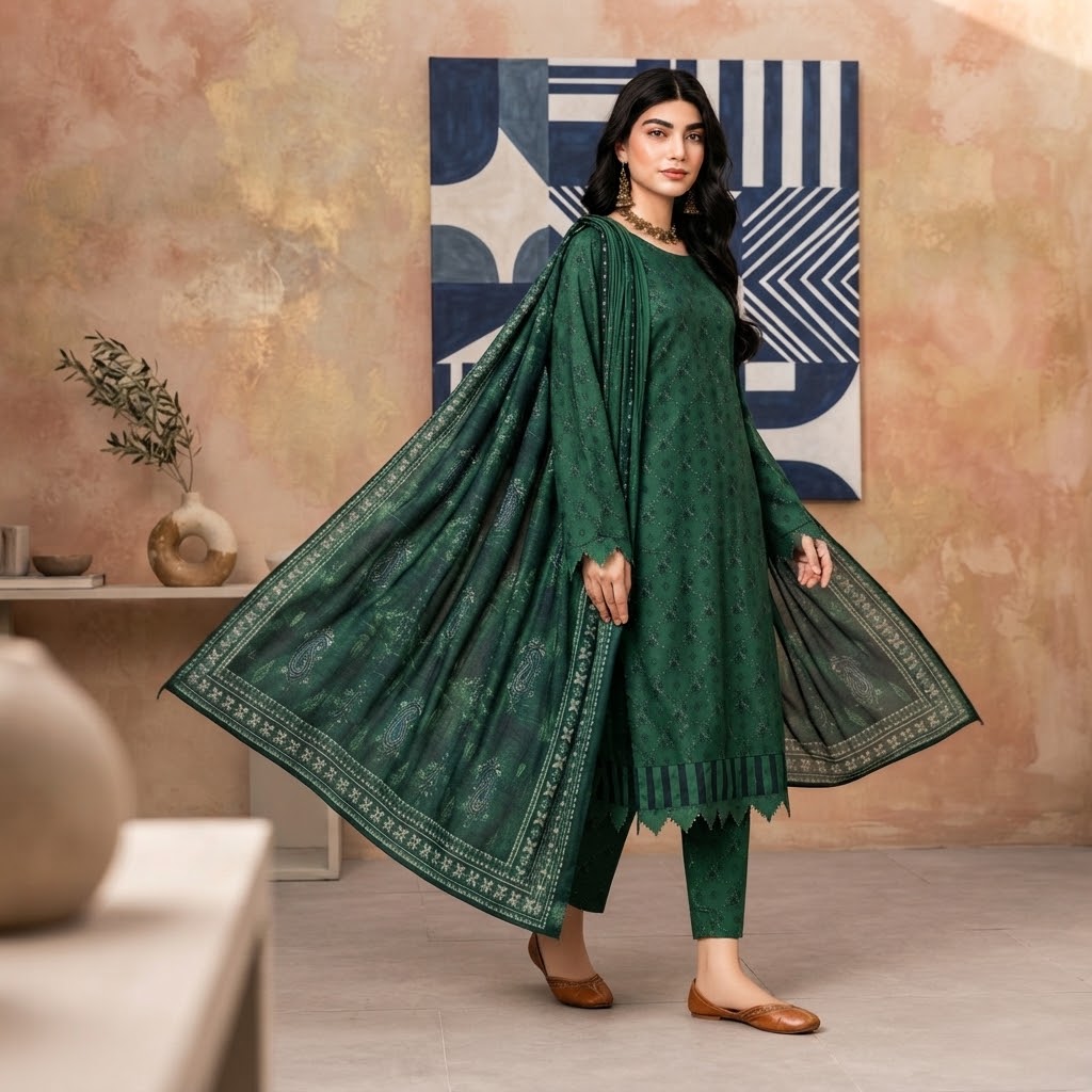 Salim Design 04 โ 3 Piece Printed Lawn Suit - Image 2