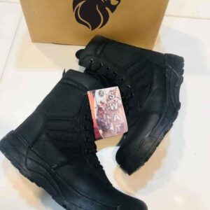Men's Long Army Boots, Black Swat