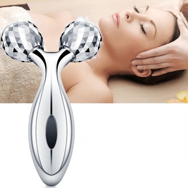 3D Face Massager Roller โ 360ยฐ Rotation Handheld Y-Shape Plastic Tool for Face Lifting, Anti-Wrinkle, Skin Firming, and Full Body Relaxation | NM-091 ( Random Color ) - Image 4
