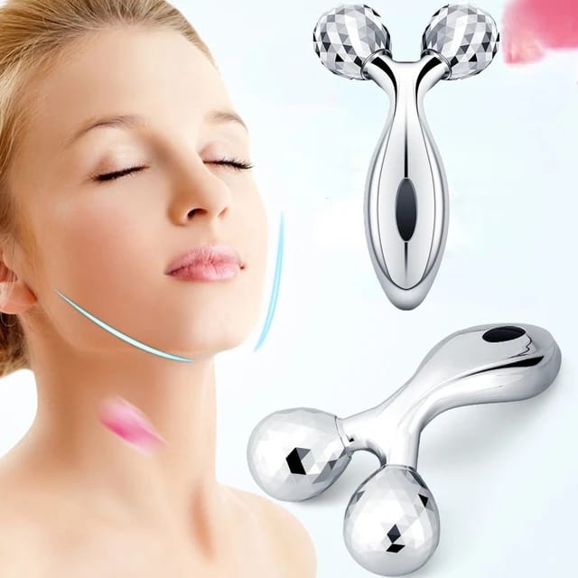 3D Face Massager Roller โ 360ยฐ Rotation Handheld Y-Shape Plastic Tool for Face Lifting, Anti-Wrinkle, Skin Firming, and Full Body Relaxation | NM-091 ( Random Color ) - Image 3