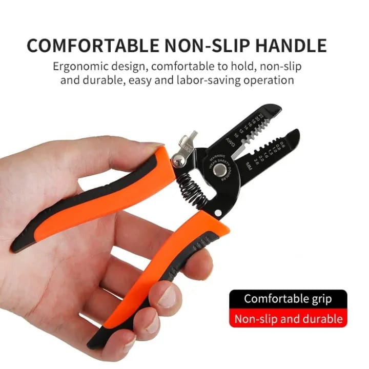 Stripping Pliers, Multifunctional Stainless Steel Wire Cable Stripping Pliers Cutting Tool Wire Cutter, Long-Nose Multi-Purpose Electrician Tool ( Random Color ) - Image 2