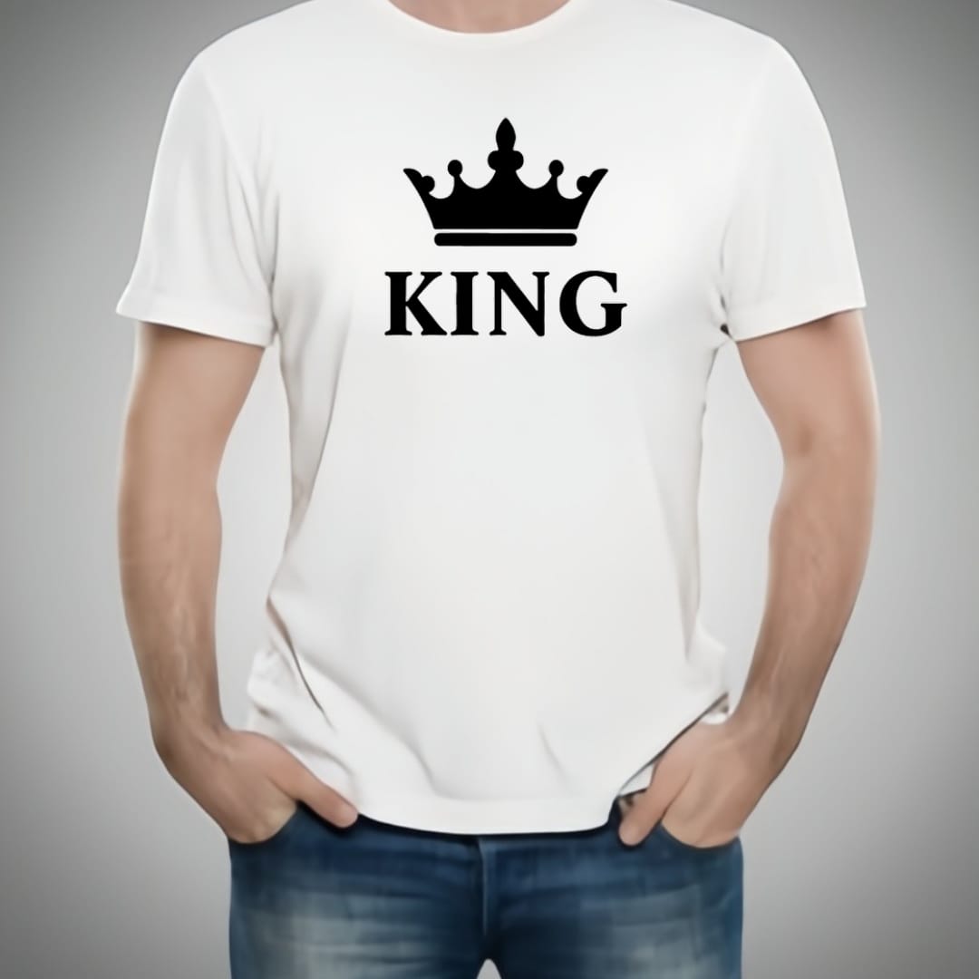 King & Queen Style White T-Shirt - King & Queen Design T-Shirts – Best Quality T-Shirts For Girls | T-Shirt For Women - T-Shirt For Boy | T-Shirt For Men | King T-Shirts | Queen Design T-Shirt