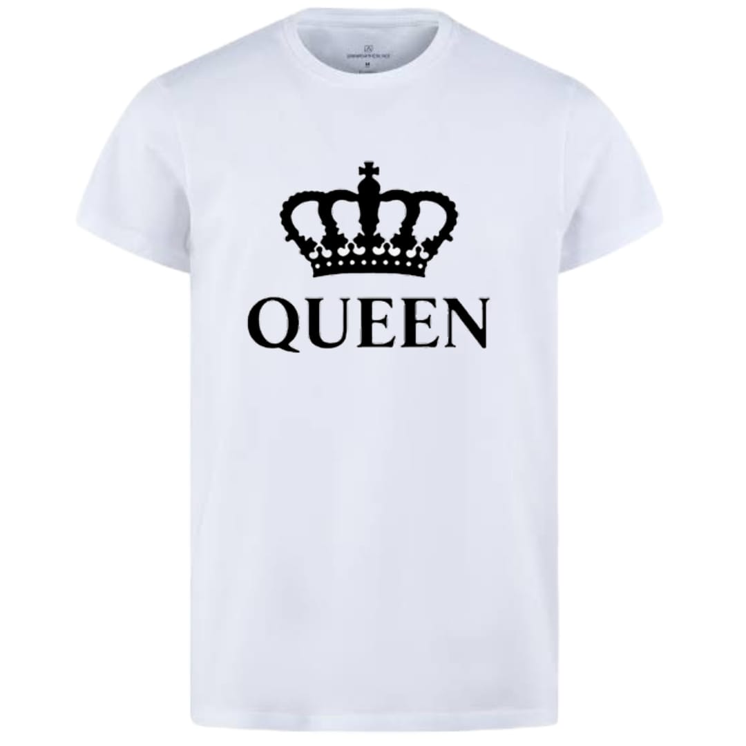 King & Queen Style White T-Shirt - King & Queen Design T-Shirts – Best Quality T-Shirts For Girls | T-Shirt For Women - T-Shirt For Boy | T-Shirt For Men | King T-Shirts | Queen Design T-Shirt - Image 3