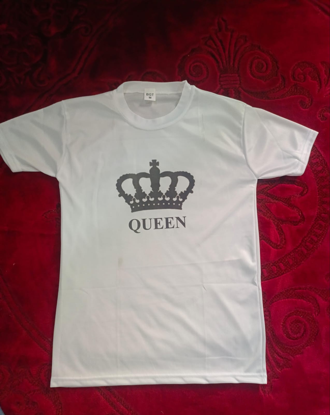King & Queen Style White T-Shirt - King & Queen Design T-Shirts – Best Quality T-Shirts For Girls | T-Shirt For Women - T-Shirt For Boy | T-Shirt For Men | King T-Shirts | Queen Design T-Shirt - Image 2