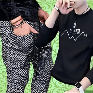 Stitched Suit with Trouser | Best Quality Stitched Suit For Men | Stitches Suit For Boys - Black Color - Printed Suit