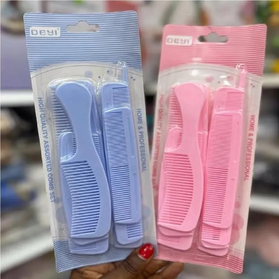 6 Pcs Hair Comb Set โ Assorted Hair Styling & Detangling Combs for Women, Girls & Daily Hair Care - Multicolor - Image 3