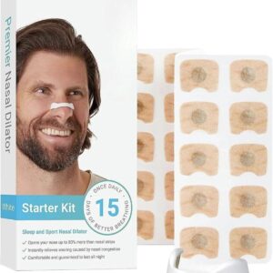 Premier Nasal Dilator White Starter Kit – Sleep and Sport Nasal Dilator for 15 Days of Better Breathing & Snoring Relief