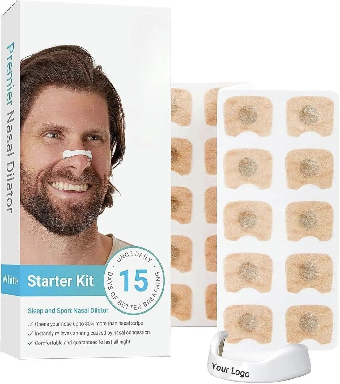 Premier Nasal Dilator White Starter Kit โ Sleep and Sport Nasal Dilator for 15 Days of Better Breathing & Snoring Relief