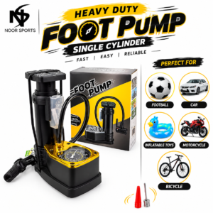 High Pressure Foot Air Pump With Pressure Gauge Golden - Utility Accessory Designed For Inflation And Daily Equipment Maintenance Routine