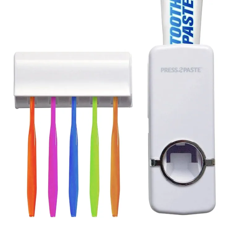 Automatic Toothpaste Dispenser & Toothbrush Holder Set - Image 4