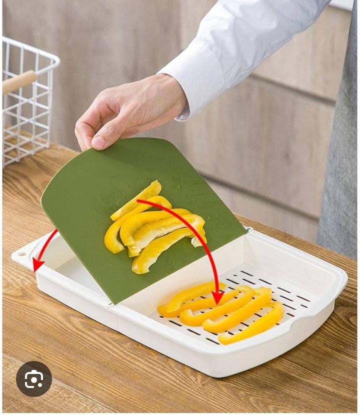Cutting Boards Kitchen Dining 3-in-1 Kitchen Cutting Board Plastic Cutting Board Block and Drain Basket Storage Box Cutting Mat Kitchen Tool Durable and Non-Greasy Kitchen Tool - Image 4