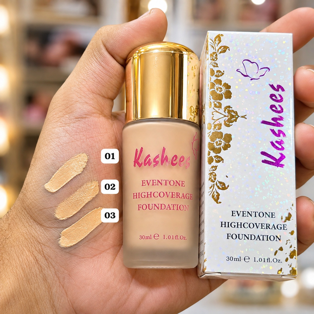 Kashee's 7 In 1 Foundation, Fixer, Face Powder, Loose Powder, Hair Mask, Face Mask And Paint Stick Deal, Pack Of 7 - Image 4
