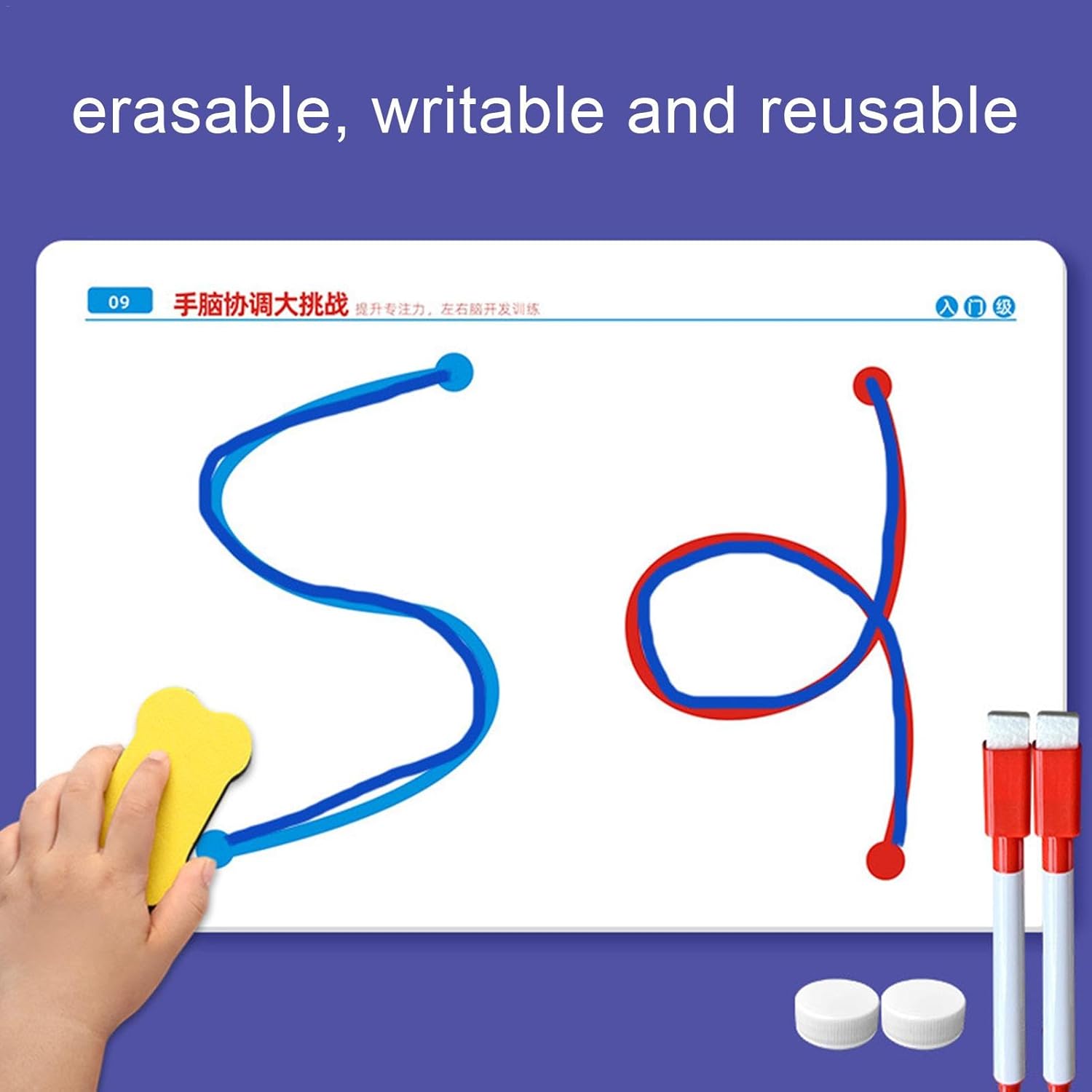 2-in-1 Brain Development Training Kit โ Reusable Finger Maze & Pen Control Workbook for Kids & Adults (20 Training Pictures) - Image 5