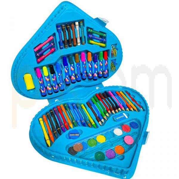 90 Pcs Heart Shape Colour Kit Painting Set For Kids With Colour Pencils Crayons And Art Accessories (Random Characters) - Image 8