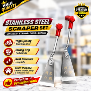 Stainless Steel Scraper Set โ Durable & Multi-Purpose Cleaning Scrapers for Kitchen, Stove