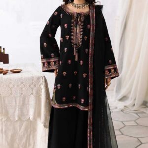 Zarmeen Emaan Artical-950 Fancy Embroidered Shirt Front Back Sleeves Laces Daman Patch Neckline With Premium Viscose Trouser And Pure Bamber Chiffon Dupatta