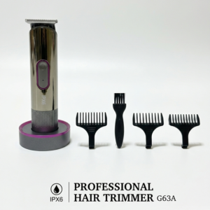 G63A Professional Hair Stylist Trimmer โ Rechargeable Cordless Hair & Beard Trimmer with Charging Base and Guide Combs