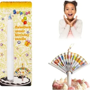 Flabellum Musical Birthday Candle – Rotating Flower Cake Candle with Music & Sparkling Flame Party Decoration