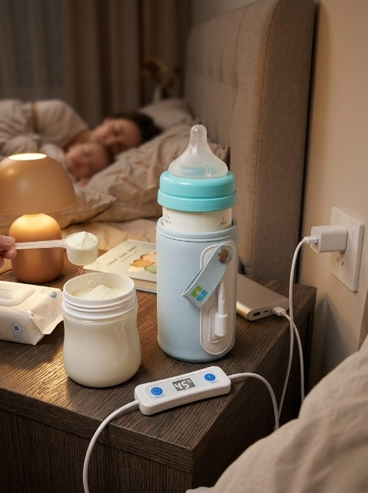 USB Baby Bottle Warmer With Adjustable Temperature Display Portable Milk Warmer For Convenient Baby Feeding At Home Or On The Go - Image 2