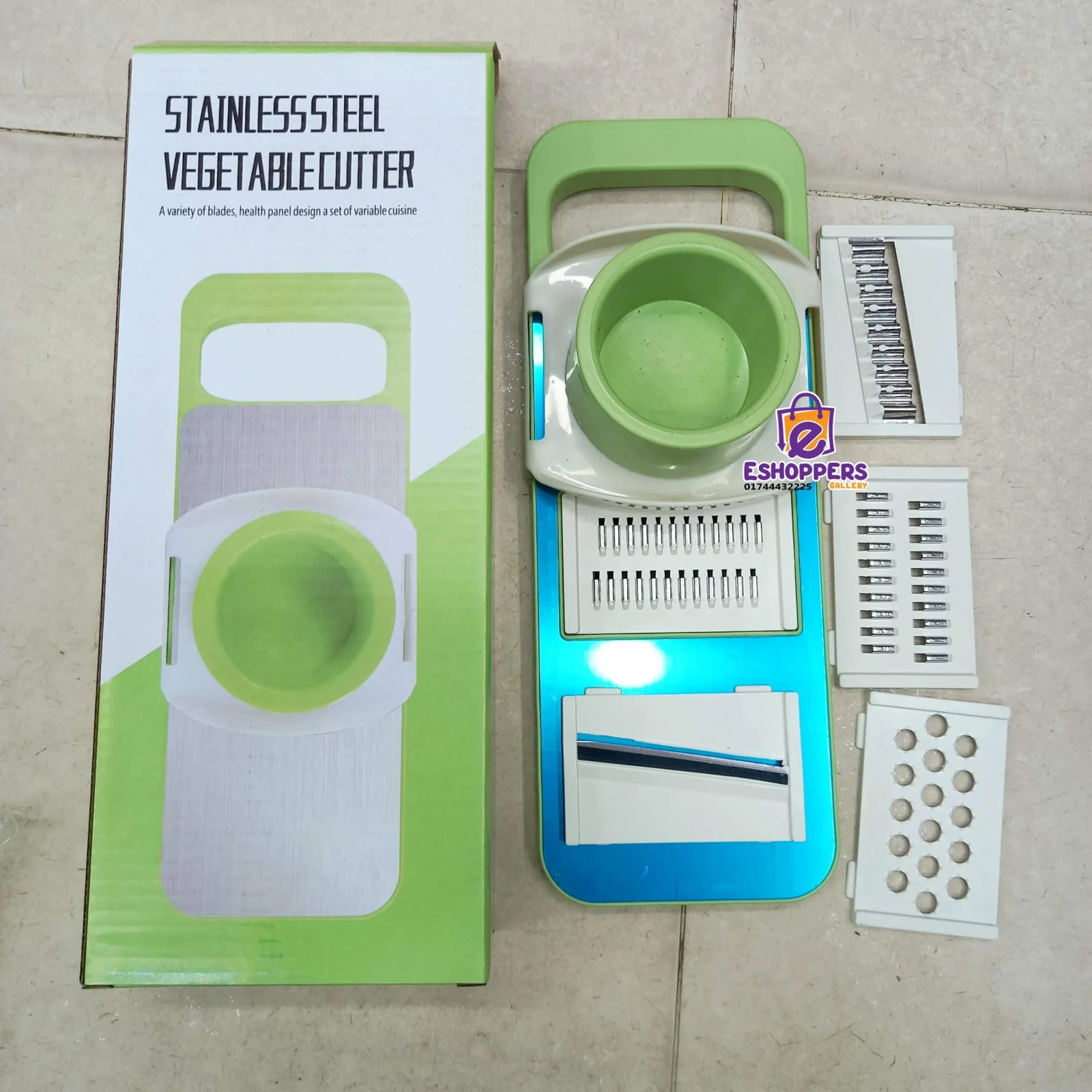 Multifunctional Vegetable Cutter & Slicer Set โ Stainless Steel Mandoline Slicer with 5 Interchangeable Blades - Image 4