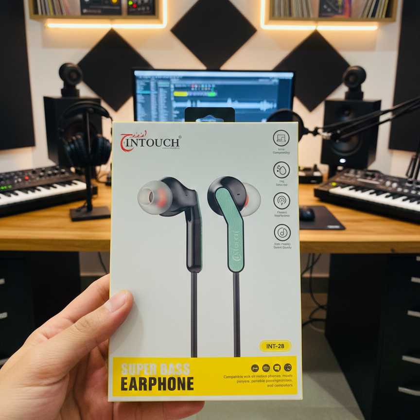 Intouch INTโ28 Super Bass Wired Earphones | 3.5mm Jack | Universal Compatibility