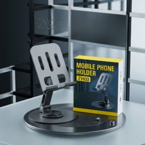 Metal Body Adjustable Phone Holder โ Foldable Desktop Stand for Mobile Phones