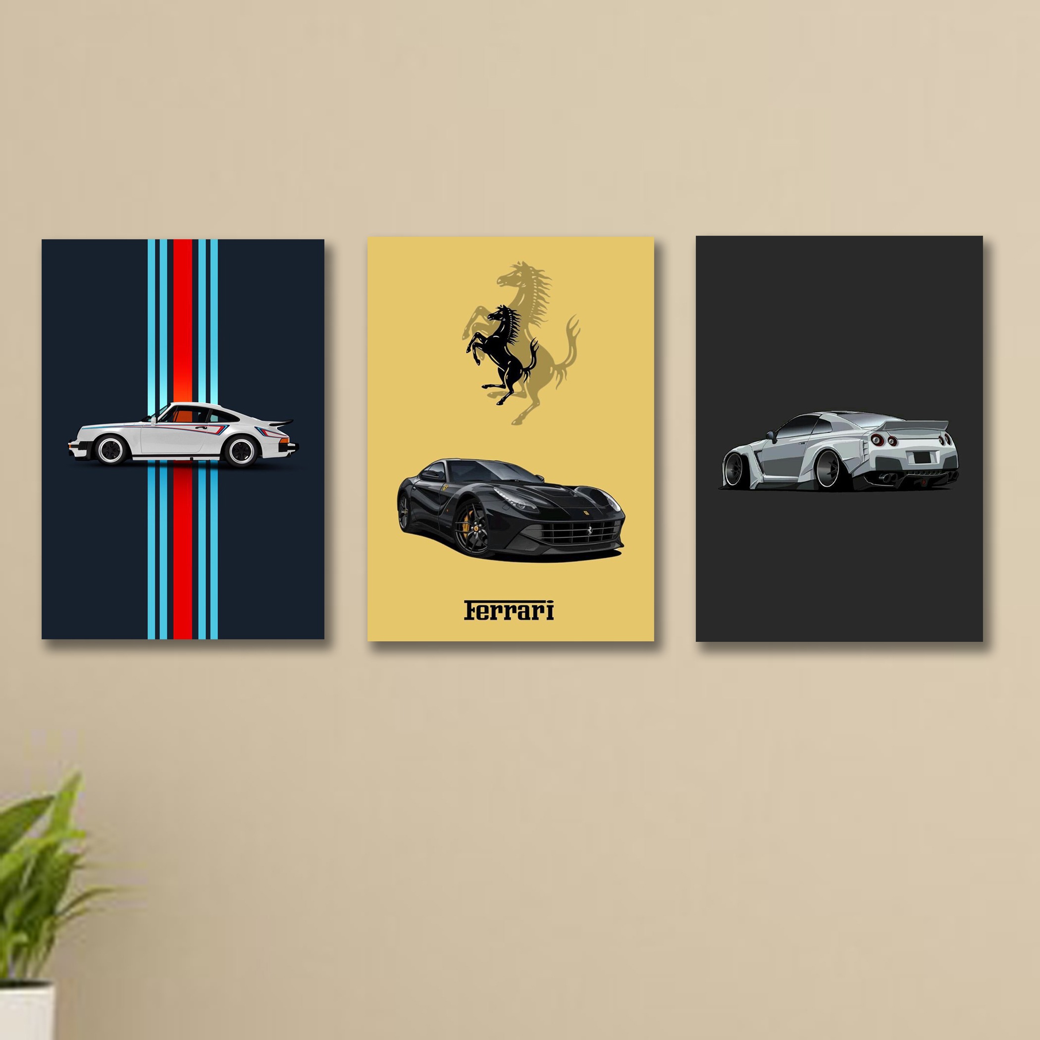 Set of 3 Premium Wall Art Photo Tiles โ Modern Home Decor Sets