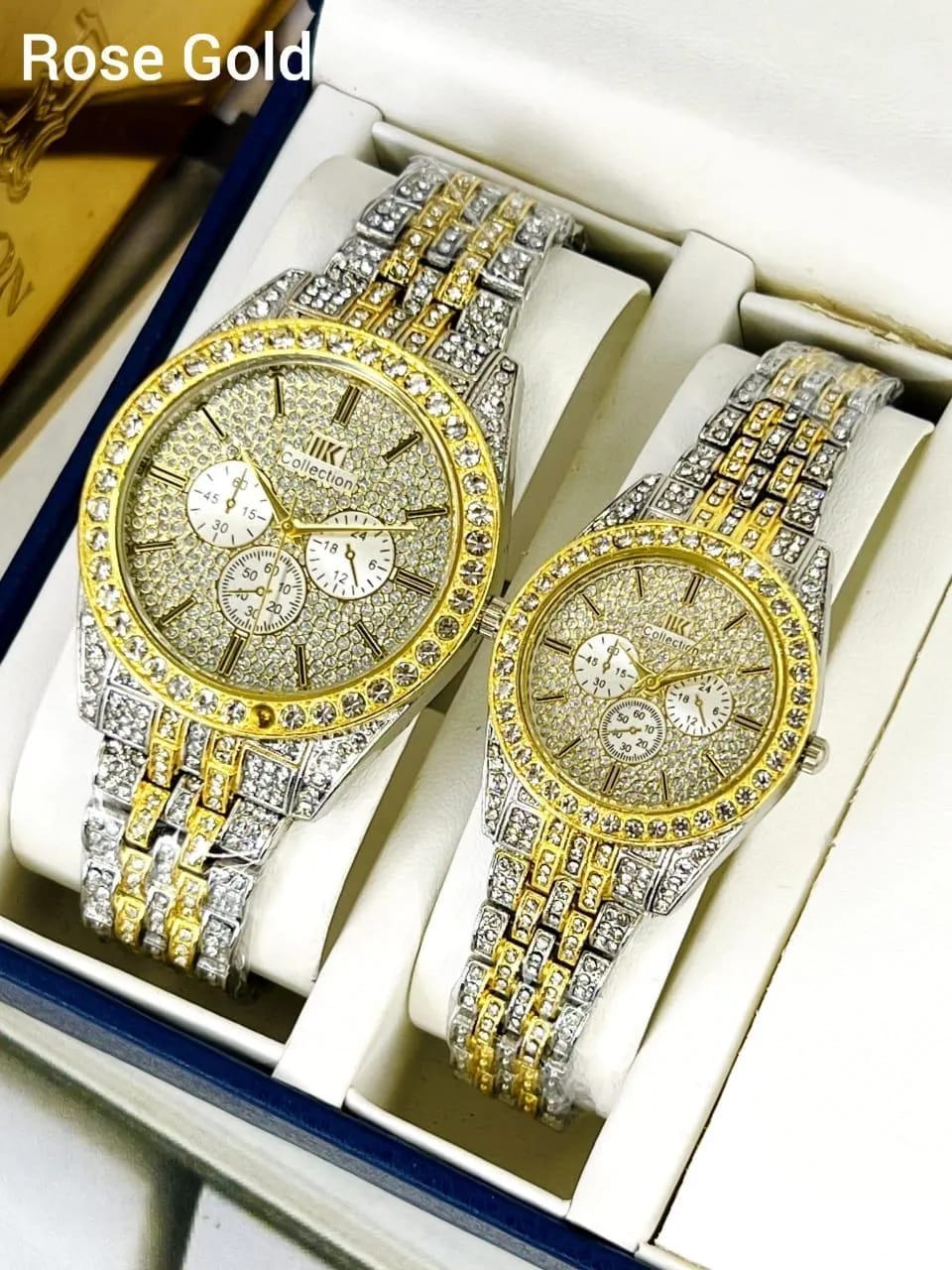 Luxury Diamond-Accented Couple Watch Set (Without Box) - Image 4