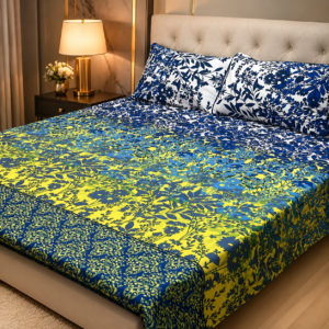 3D Crystal Cotton 3-Piece Bedsheet Set