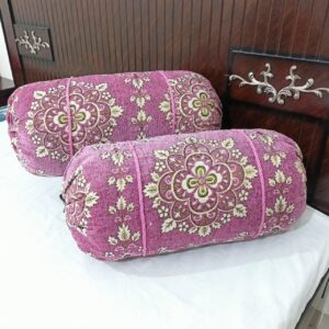 Luxury 2 Piece Soft Velvet Jacquard Gol Pillow Cover Set 36 x 17 Easy Washable Floral Design