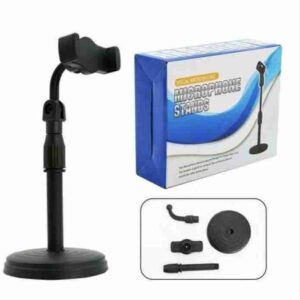 Adjustable Mobile Phone Stand with Flexible Gooseneck Arm & Stable Base for Recording, Live Streaming & Video Calls