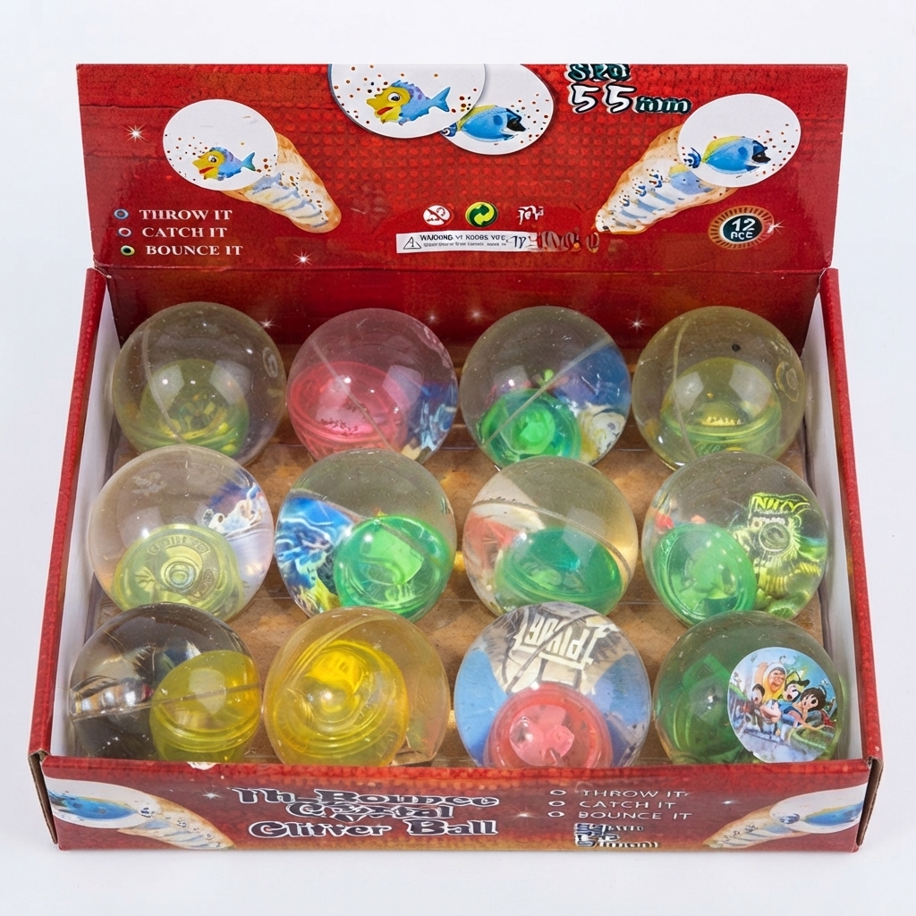 High Bounce Crystal Glitter Ball (Random Design)