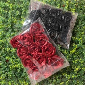 Handmade Ribbon Roses Made From High-Quality 1-Inch Ribbon 2.1-Inch Width For Decoration Gift Wrapping And Craft Projects Pack Of 12