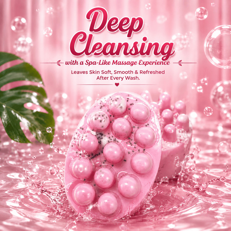 Instant Glow Massage Shower Soap โ Textured Body Massage Soap for Deep Cleansing, Soft, Smooth & Refreshed Skin | Daily Body Care Soap for All Skin Types - Image 4