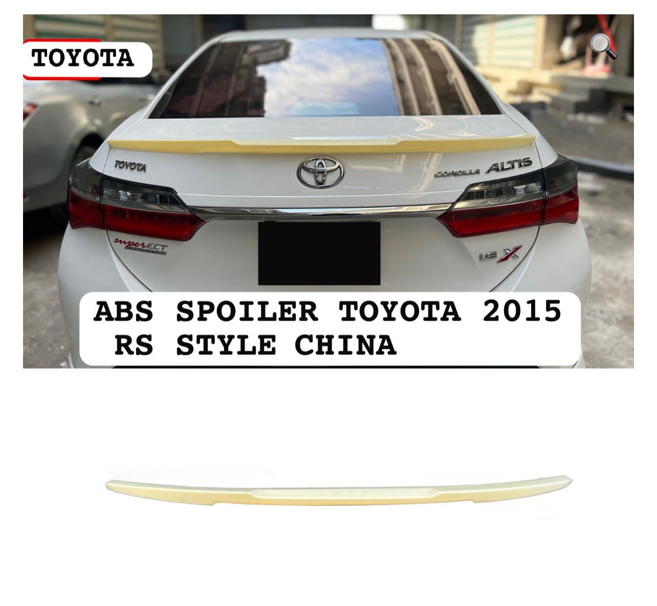 ABS Spoiler for Toyota Corolla 2015 โ RS Style Rear Trunk Spoiler China