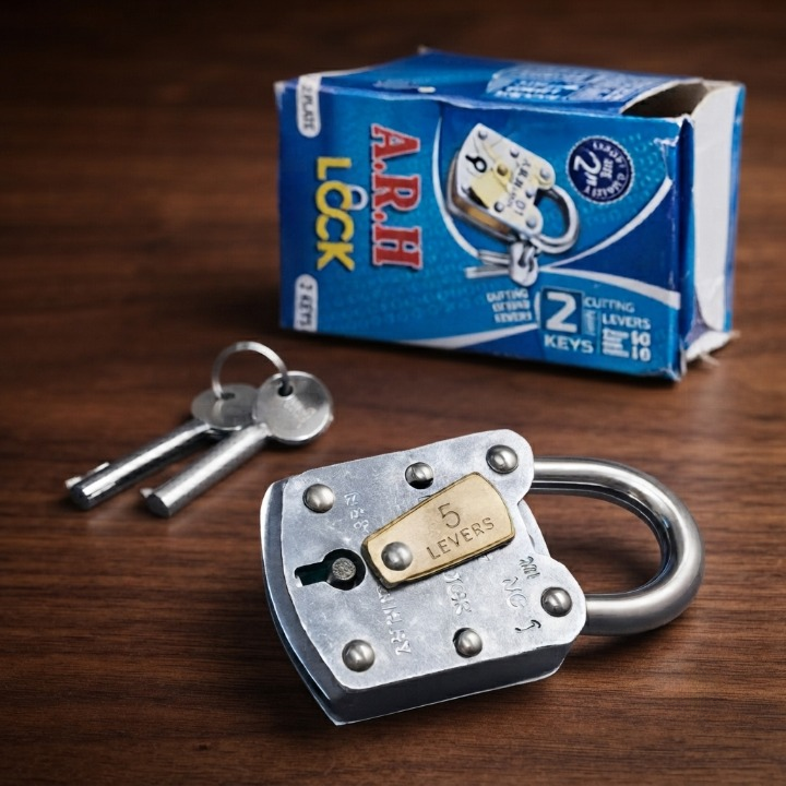 ARH 50mm Iron Padlock With 2 Keys 5 Lever Heavy Duty Security Lock - Tool Product Designed For Security And Daily Protection Routine - Image 2