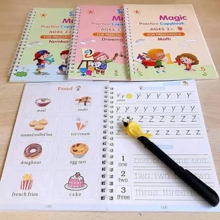 China Imported Sank Magic Book 4pcs With Refills & Pen | Kids Practice Book | Educational Tracking Books For Kids - Image 4