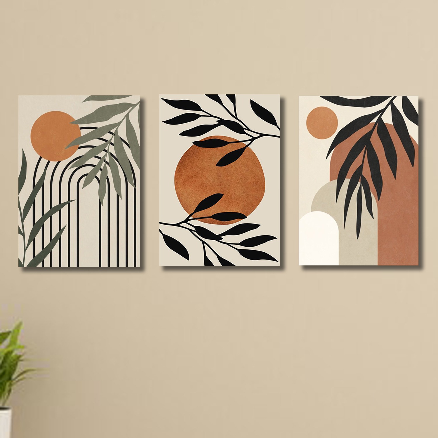 Set of 3 Premium Wall Art Photo Tiles โ Modern Home Decor Sets